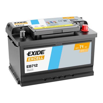 Exide Excell accu | EB712 | 12V 71Ah, Ophalen of Verzenden, Nieuw