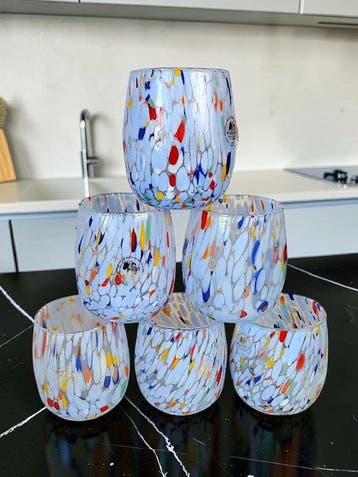 MurArt - Drinkset (6) - Glas - Murrine Millefiori, Antiek en Kunst