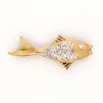 Hanger - 18 karaat Geel goud Diamant (Natuurlijk)