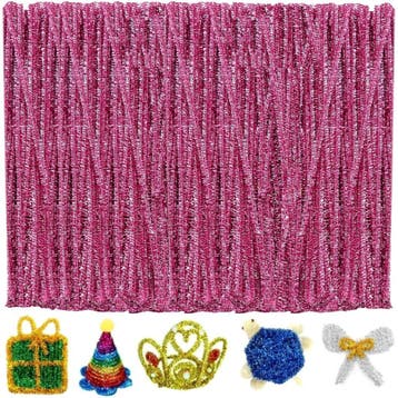 Roze Glitter Pijpenragers - Flexibel Chenilledraad Voor, Verzenden, Nieuw