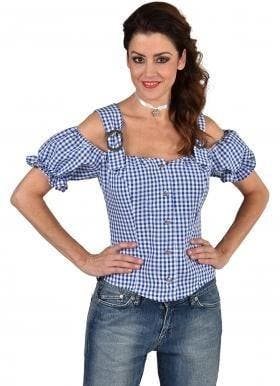Tirools Blousje Brabants Bont Blauw, Kleding | Dames, Carnavalskleding en Feestkleding, Nieuw, Ophalen of Verzenden