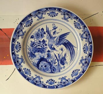 De Porceleyne Fles, Delft - Bord - 9001 - Paradiesvogel -, Antiek en Kunst