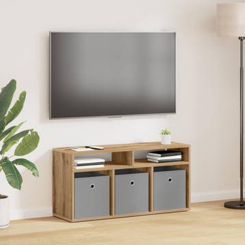 vidaXL Laagkast 87 x 27,5 x 43 cm Artisan Eiken, Verzenden, Nieuw, 50 tot 100 cm, Minder dan 100 cm
