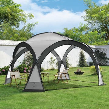 [pro.tec] Paviljoen Grästorp met LED-verlichting 345x345x247, Tuin en Terras, Verzenden, Nieuw