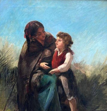 Camille Roqueplan (1803-1855), - Portrait Mère et enfant :