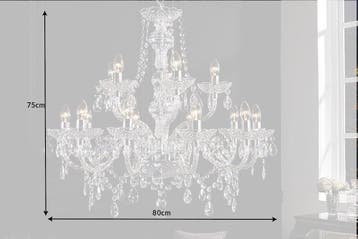 Kroonluchter DIAMONDS 15-armig transparant acryl - 1281, Ophalen of Verzenden, Nieuw