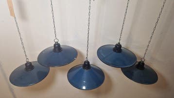 Plafondlamp (5) - Emaille, Staal - Geëmailleerde lampen 5