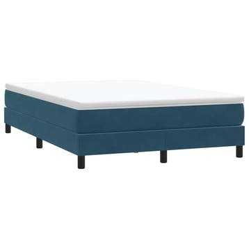 vidaXL Boxspring zonder matras fluweel donkerblauw 160x210, Stof, Verzenden, Blauw, Nieuw