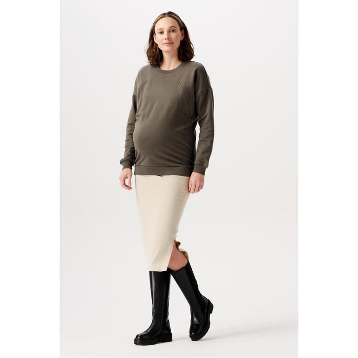 Noppies Zwangerschapsrok Vija  Rib Light Sand, Kleding | Dames, Positiekleding, Nieuw, Verzenden