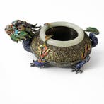 Chinese wierookbrander in zilver (Zilver) - Emaille, Zilver