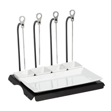 GGM Gastro | Spiesenhanger - zwart - incl. 4 spiesen |, Verzenden, Nieuw