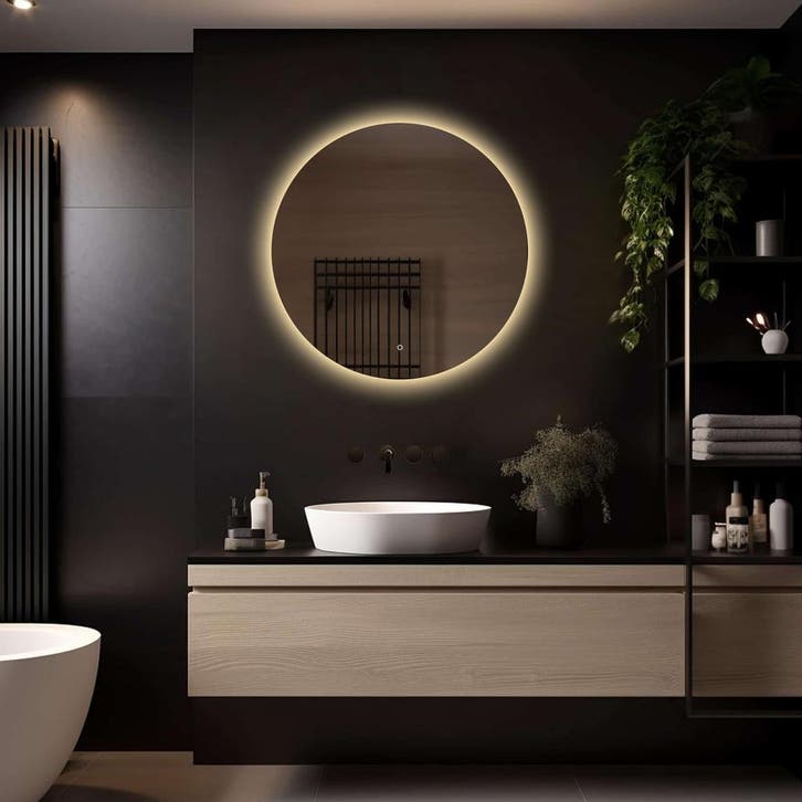 Loxa - Ronde Badkamerspiegel Lena met Led 80cm, Huis en Inrichting, Woonaccessoires | Spiegels, Rond, Nieuw, Verzenden