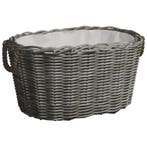 vidaXL Houtmand met handvatten 59x42x28 cm wilgenhout grijs, Verzenden, Nieuw