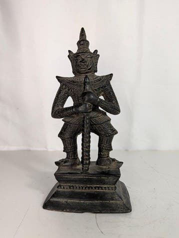 Thaise Yaksha tempelwachter met zwaard – brons – Thailand –