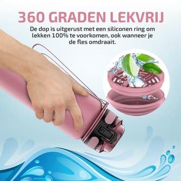Lekro Motivatie Waterfles - Motiverende Drinkfles met, Ophalen of Verzenden, Nieuw