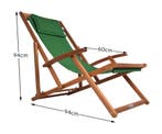 Ligstoel Groen Acaciahout 94x60x94cm (Stoelen), Verzenden, Nieuw