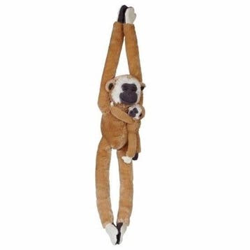 Pluche gibbon aap met baby - knuffel - 84 cm - apen, Verzenden, Nieuw