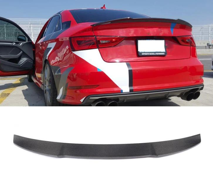 Carbon Spoiler V-Style Audi A3 S3 RS3 8V 14-20, Auto-onderdelen, Overige Auto-onderdelen, Ophalen of Verzenden