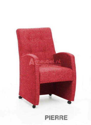 Eetkamerstoel Pierre - eetkamerstoelen - Rood, Nieuw, Rood, Stof