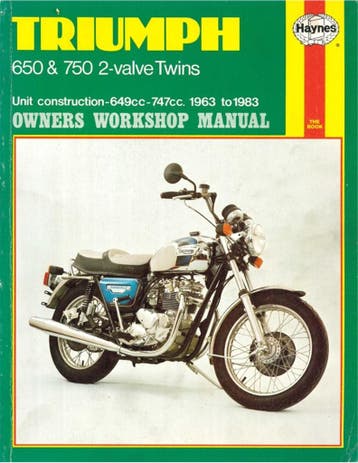 OWNERS WORKSHOP MANUAL, TRIUMPH 650 & 750 2-VALVE TWINS, Nieuw, Author