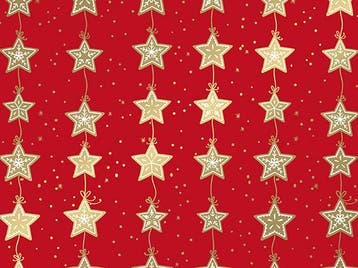 Inpakpapier Kerst Sterren Goud - Breedte 70 cm - 200m lang, Ophalen of Verzenden, Nieuw, Overige typen