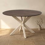 Ronde eettafel Madison Bruin Poot Zand Mangohout 130 cm, Ophalen of Verzenden, Nieuw