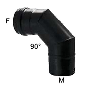 Ati bocht 90 80mm tbv pelletkachels, Doe-het-zelf en Verbouw, Verzenden, Nieuw