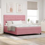 vidaXL Boxspringbed met matras Roze 180 x 200 cm Fluweel, Huis en Inrichting, Slaapkamer | Bedden, Verzenden, Nieuw, Stof