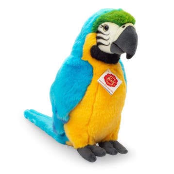 Hermann Teddy papegaai knuffel - pluche - blauw/geel - 26, Verzenden, Nieuw