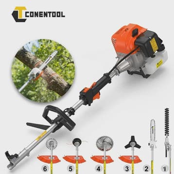 CONENTOOL 6-in-1 Benzine Bosmaaier met Kettingzaag & Heggens, Verzenden, Nieuw