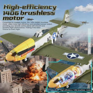 RC Vliegtuig P51D Mustang - 5 Kanaals, RTF, Borstelloos, Mak, Verzenden, Nieuw