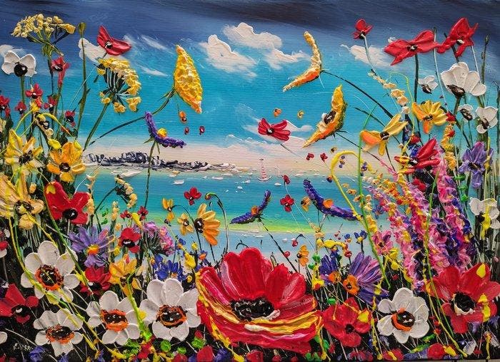Evelina Vine (XXI) - Whispering meadow, Antiek en Kunst, Kunst | Schilderijen | Modern