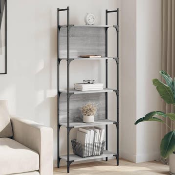 vidaXL Boekenkast 5-laags 60,5x24x166,5 cm bewerkt hout, Verzenden, Nieuw, Overige houtsoorten