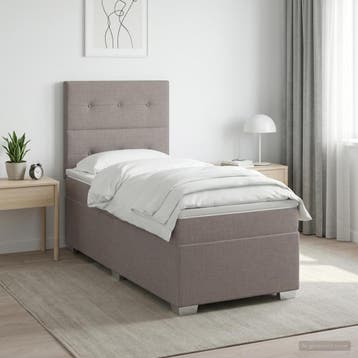 vidaXL Boxspringbed met matras Taupe 80 x 200 cm Stof, Verzenden, Nieuw, Eenpersoons