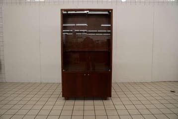 Houten Vitrinekast met Glazen Deuren, Huis en Inrichting, Kasten | Vitrinekasten, Ophalen of Verzenden, Nieuw