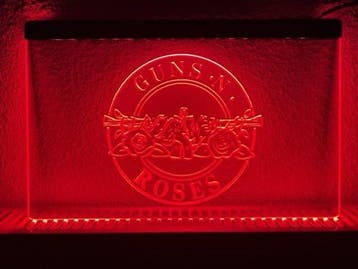 Guns N Roses neon bord lamp LED verlichting reclame lichtbak, Verzenden, Nieuw