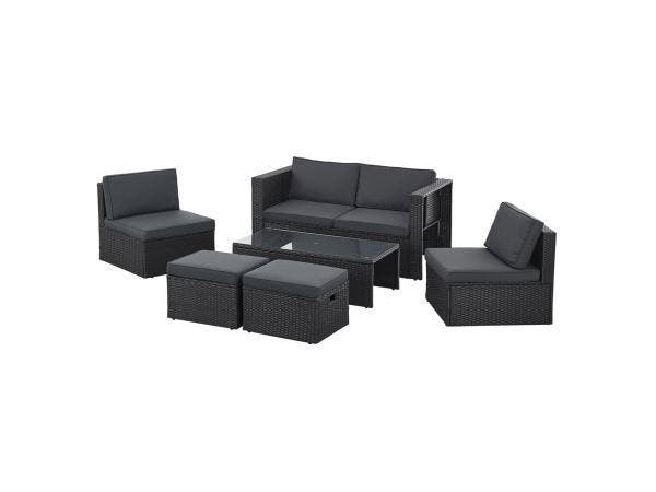 Wicker Relax Dining & Loungeset Ludo - Antraciet - Pure Garden & Living