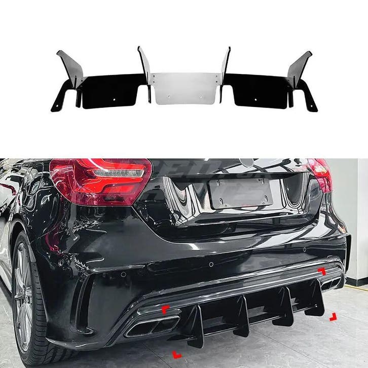Diffuser Extension Voor Mercedes A Class W176 A45 AMG –, Auto-onderdelen, Carrosserie en Plaatwerk, Ophalen of Verzenden