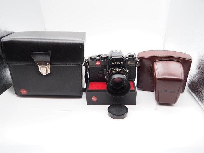 Leica R3 Electronic Black Chrome SLR - Summicron-R 50mm f/2, Verzamelen, Fotografica en Filmapparatuur