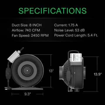 Buisventilator - Kanaalventilator - Inline Ventilator - Rege, Witgoed en Apparatuur, Ventilatoren, Verzenden, Zo goed als nieuw