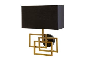 Wandlamp LEONOR goud met zwarte kap - 41675, Huis en Inrichting, Lampen | Wandlampen, Ophalen of Verzenden, Nieuw