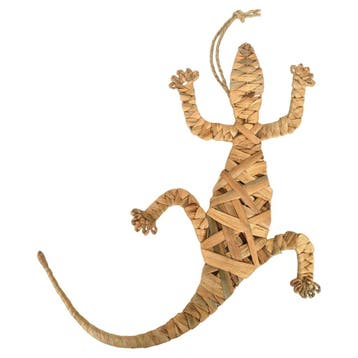 Hagedis wanddecoratie van metaal en vezeltouw – 50 × 4..., Verzenden, Nieuw
