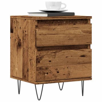 vidaXL Nachtkastjes 2 st 40x35x50 cm bewerkt hout oud, Minder dan 45 cm, Verzenden, Nieuw, Minder dan 55 cm