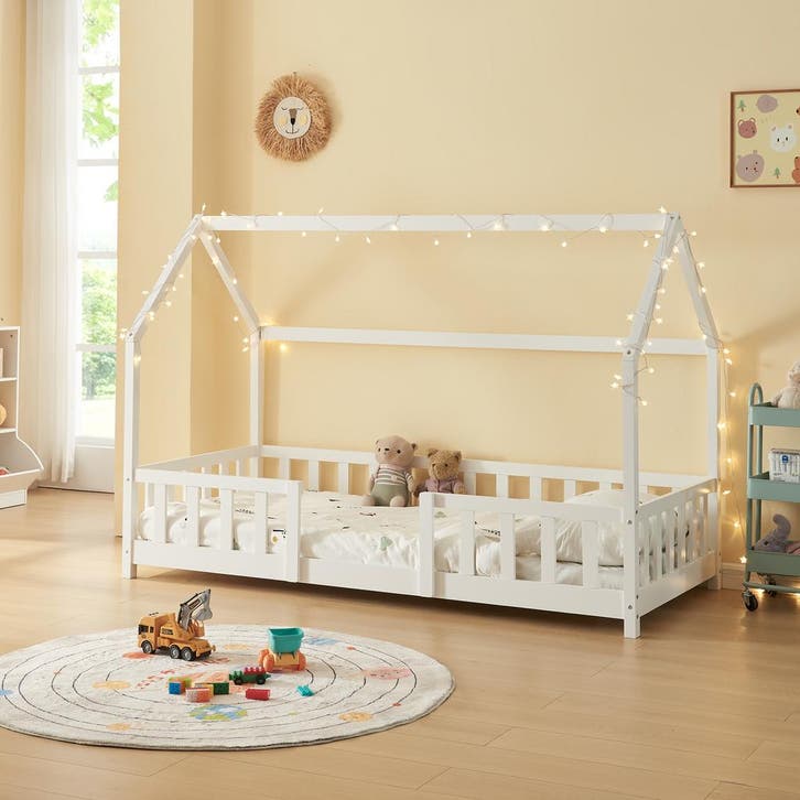 Kinderbed Sisimiut met uitvalbeveiliging 90x200 cm wit, Kinderen en Baby's, Kinderkamer | Bedden, Verzenden