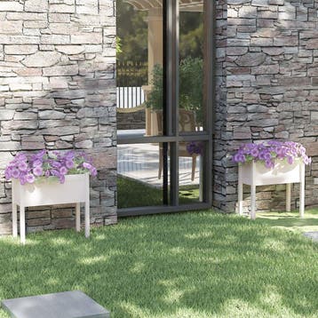 vidaXL Plantenbakken 2 st 70x31x70 cm massief grenenhout wit, Tuin en Terras, Verzenden, Nieuw, 60 tot 100 cm, 60 cm of meer