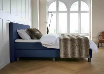 ACTIE! Boxspring Venetië 160 200 Blauw, 200 cm, Modern, 160 cm, Verzenden
