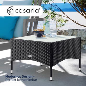 Polyrotan Bijzettafel Zwart 58x58x42cm (Meubelen, Interieur), Verzenden