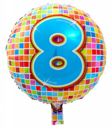 8 jaar Birthday Blocks folieballon - 43 cm, Ophalen of Verzenden, Nieuw