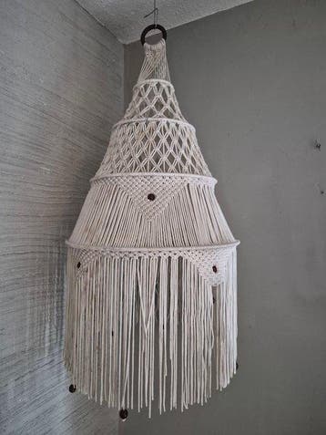 Lamp - gevlochten draden - Boho gevlochten lamp fram