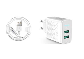 DrPhone - ACC02 IQ Smart 2 Poort Lader + Gecertificeerde 3 M, Verzenden, Nieuw
